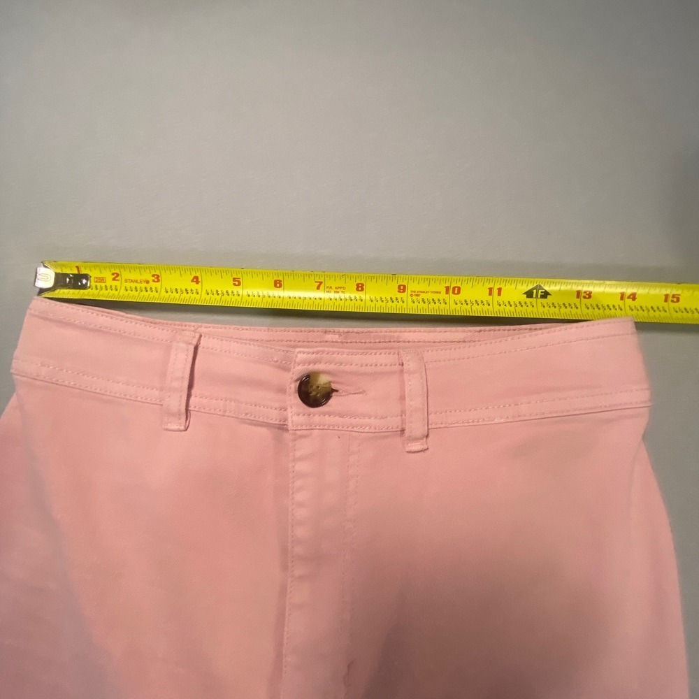 Billabong Women's Pink Wide Leg Crop Jeans Raw Hem Denim Size 28 - Picture 8 of 9